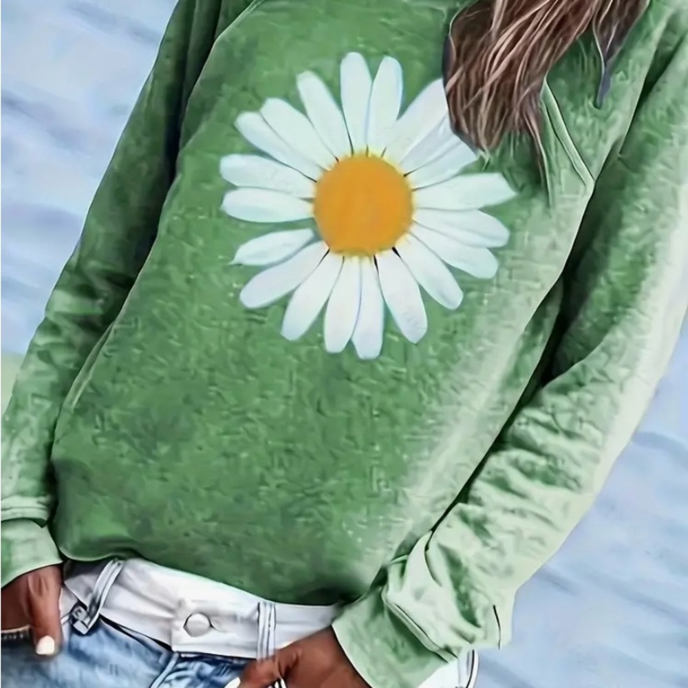 NWT Womanโs Long Sleeve Tee Shirt- Daisy ๐ผ size large - Picture 1 of 7
